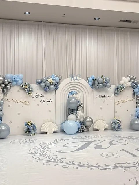 Blue Quinceañera Balloons — Royal, Navy & Dusty Blue