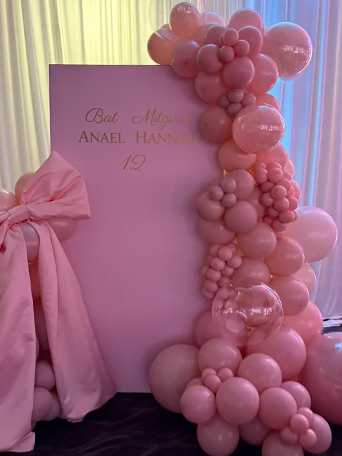 Bat Mitzvah balloon installation Los Angeles