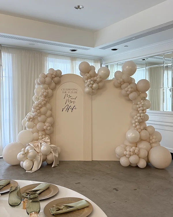 Mr. & Mrs. Afifi Engagement Party — Engagement balloon decor detail West LA