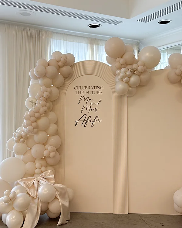 Mr. & Mrs. Afifi Engagement Party — Engagement balloon decor detail West LA