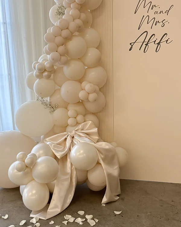 Mr. & Mrs. Afifi Engagement Party — Engagement balloon decor detail West LA