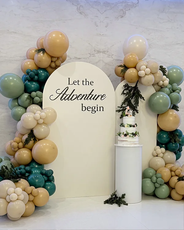 Baby Alin shower balloon arch at Elli Banquet Hall Pasadena