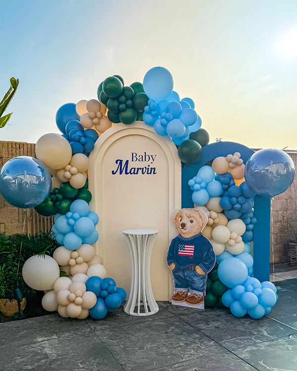 Baby Marvin's Shower — Baby Shower balloon decor detail Westminster