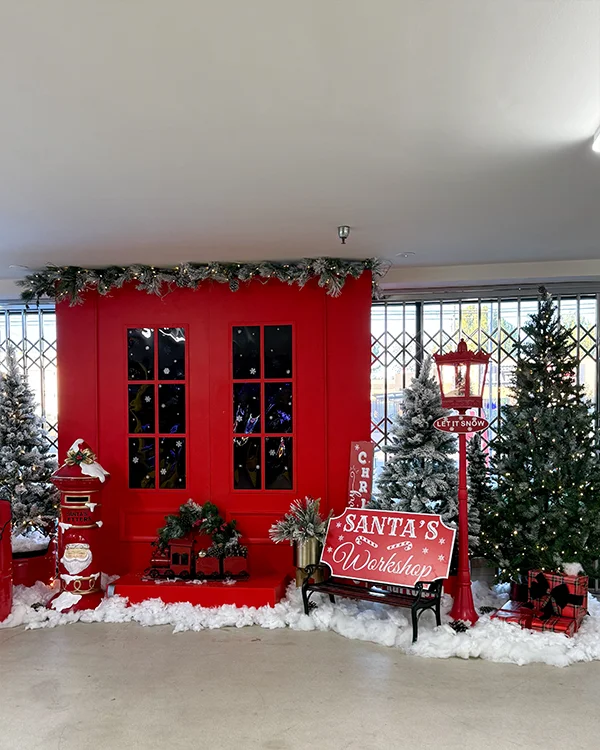 Christmas Party at Kartopia — Holiday balloon decor detail Van Nuys