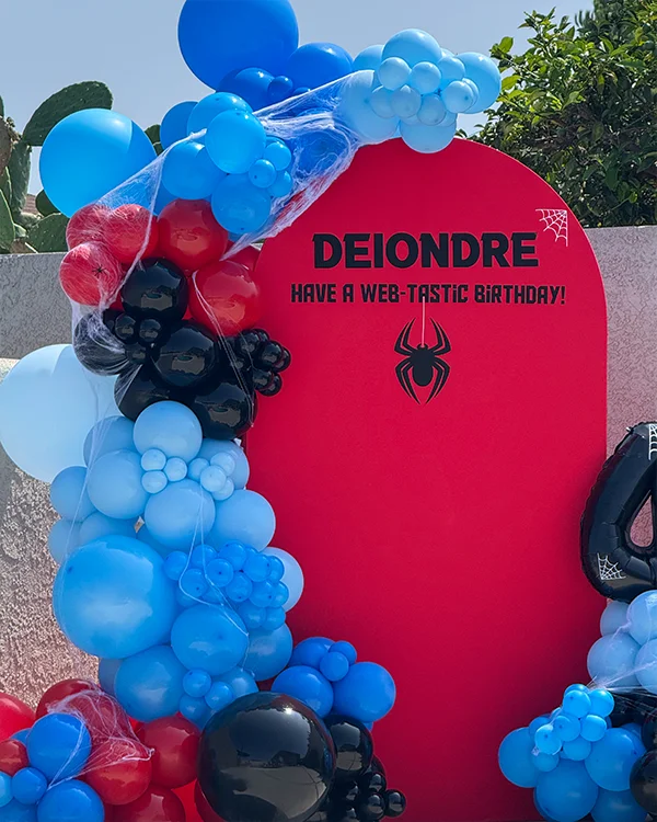 Deiondre's 4th Birthday — Birthday backdrop and garland in Manhattan Beach