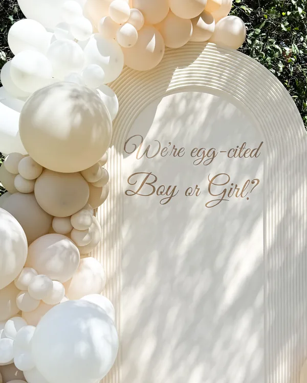 Elegant Neutral Gender Reveal in La Cañada Flintridge — Gender Reveal balloon decor