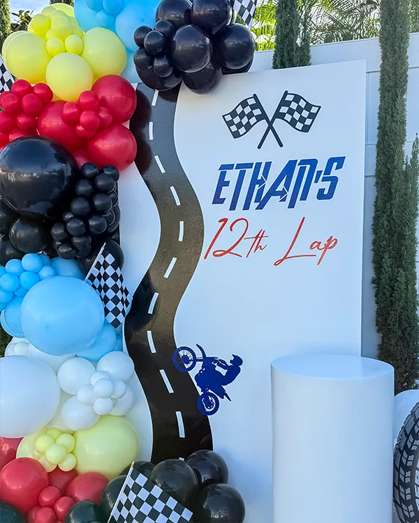 Ethan's 12th Birthday — Dirt Bike — Birthday balloon decor detail Glendale
