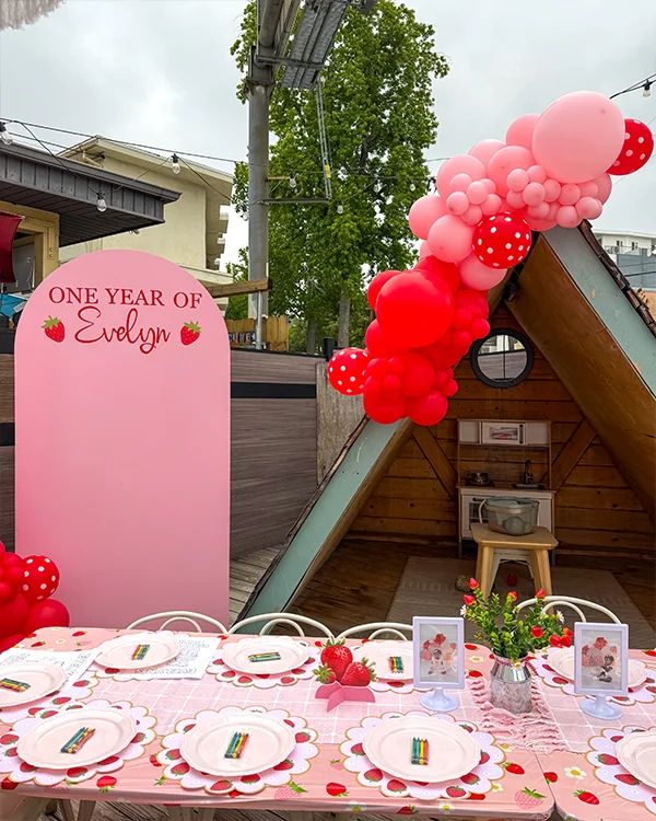 Evelyn's Berry First Birthday — Birthday balloon decor detail Eagle Rock