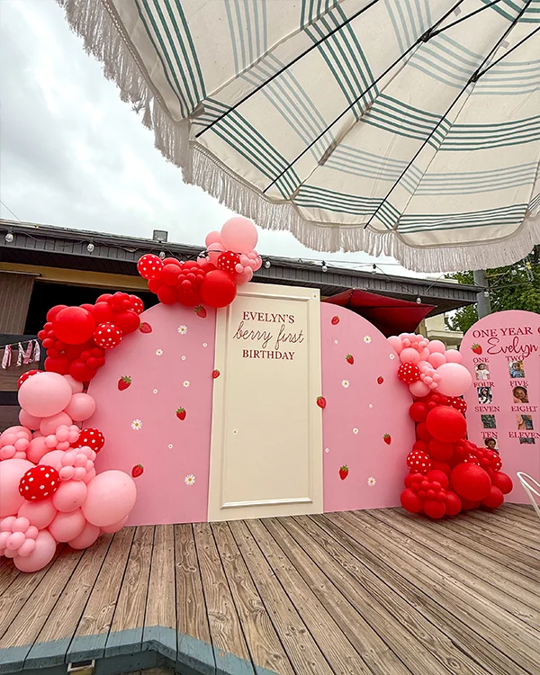 Evelyn's Berry First Birthday — Birthday balloon decor detail Eagle Rock