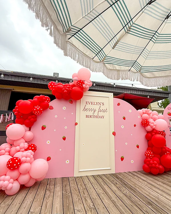 Evelyn's Berry First Birthday — Birthday balloon decor detail Eagle Rock