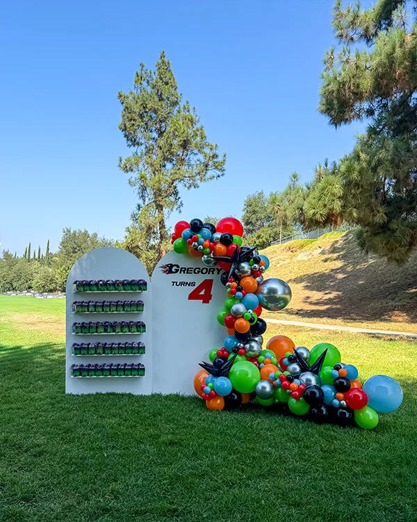Gregory's 4th Birthday — Birthday balloon decor detail La Crescenta