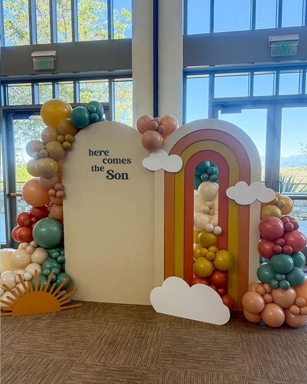 Here Comes the Son — Baby Shower — Baby Shower backdrop and garland in Diamond Bar