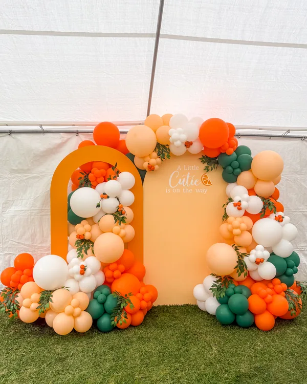 Kamilah's Citrus Baby Shower in Arcadia — Baby Shower balloon decor detail Arcadia