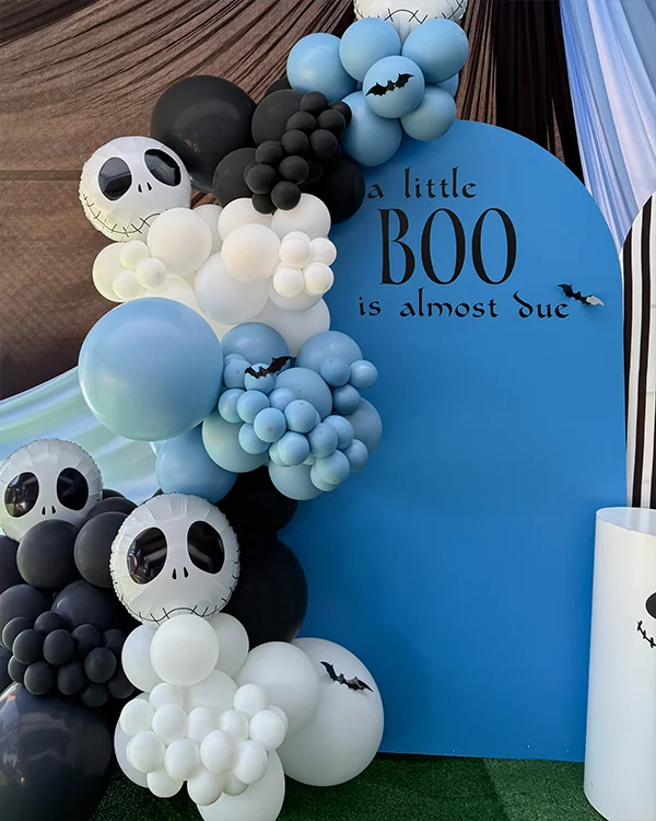 Little Boo Baby Shower — Baby Shower backdrop and garland in Wyvernwood