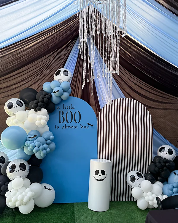 Little Boo Baby Shower — Baby Shower balloon decor detail Wyvernwood