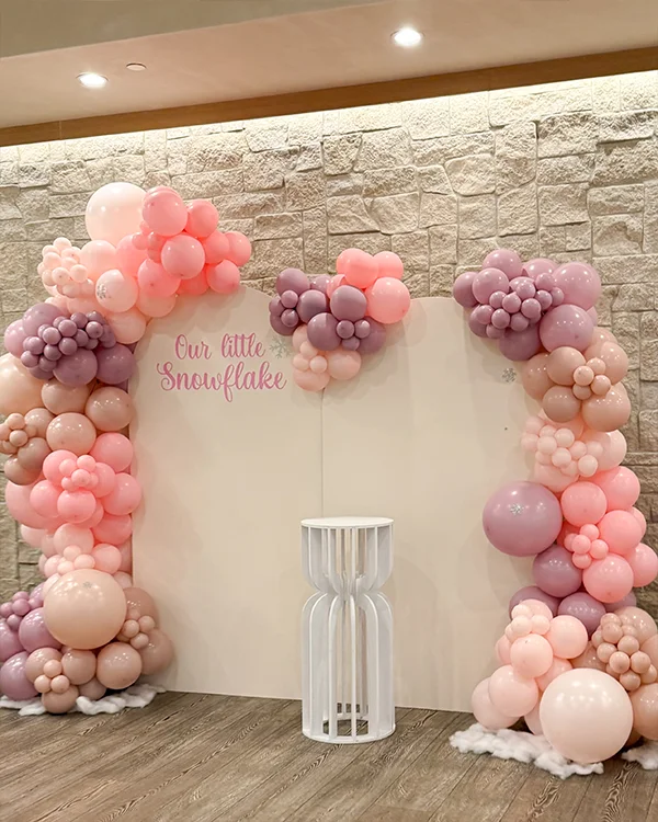 Little Snowflake Baby Shower — Baby Shower backdrop and garland in Studio City