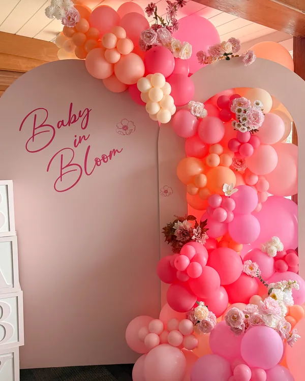 Louise's Floral Baby Shower at Blue Water Grill — Baby Shower backdrop and arch in Redondo Beach
