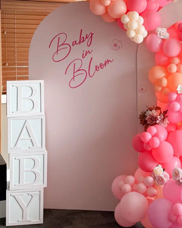 Louise's Floral Baby Shower at Blue Water Grill — Baby Shower balloon decor detail Redondo Beach