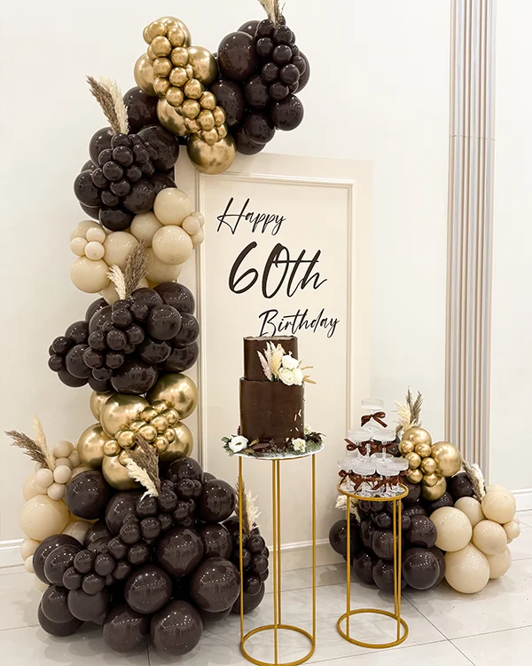 60th Birthday Celebration — Birthday balloon decor detail North Hollywood