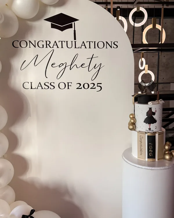 Meghety's 2025 Graduation at Terrace Restaurant Burbank — Graduation balloon decor
