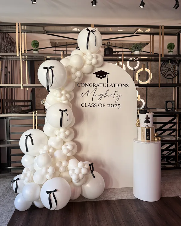 Meghety's 2025 Graduation at Terrace Restaurant Burbank — Graduation balloon decor detail Burbank