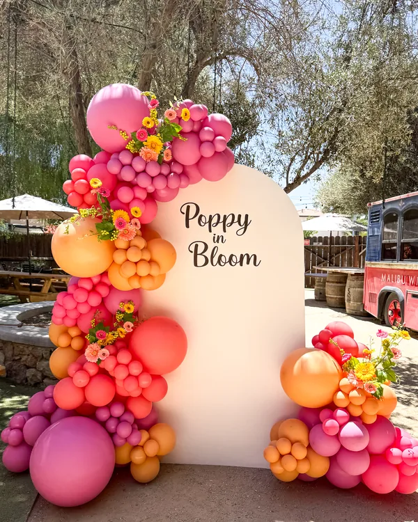 Miri's Bloom Baby Shower at Malibu Wines & Beer Garden — Baby Shower balloon decor detail West Hills
