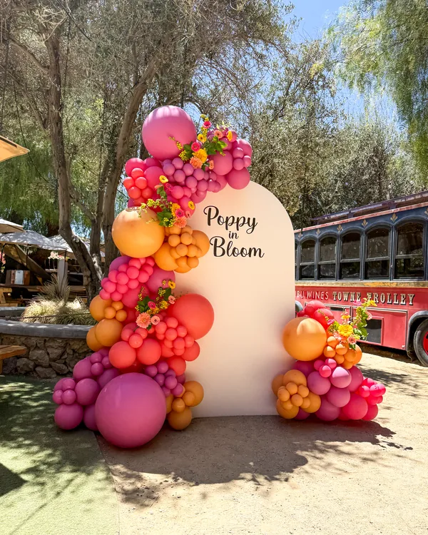Miri's Bloom Baby Shower at Malibu Wines & Beer Garden — Baby Shower balloon decor detail West Hills