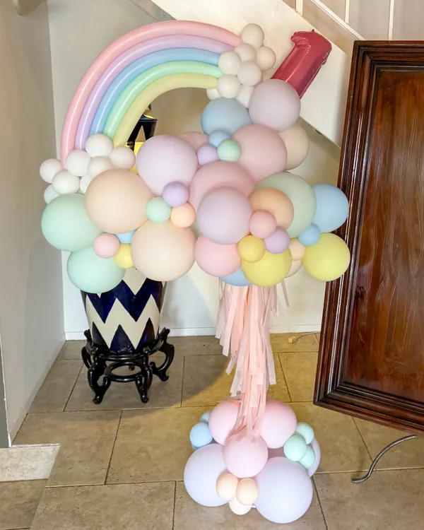 Olivia's Pastel Rainbow 1st Birthday in Simi Valley — Birthday balloon decor detail Simi Valley