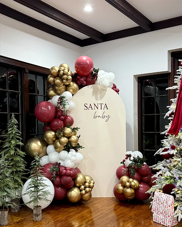 Santa Baby Shower — Baby Shower balloon decor detail Glendale