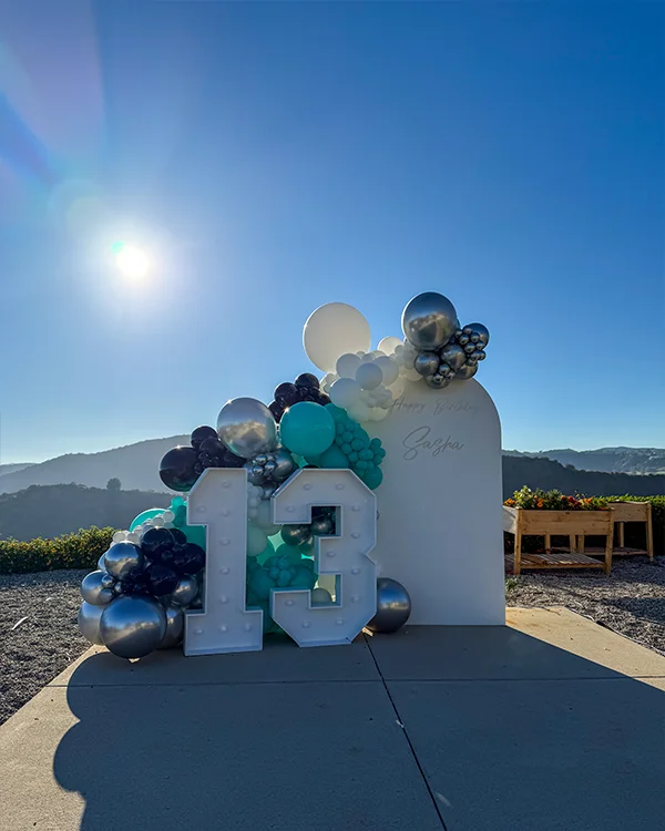 Sasha's 13th Birthday — Birthday balloon decor detail Bel Air