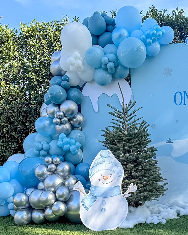 Wally's Winter ONEderland — Birthday balloon decor detail Sylmar