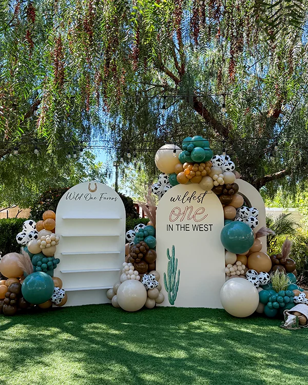 Wildest One on the West — Birthday balloon decor detail Sun Valley